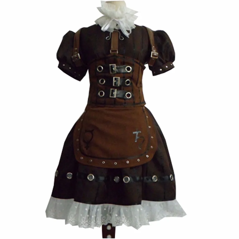 2018 Costume Da Cameriera Alice Steampunk In Pelle Con Costume Da Cameriera Alice Steampunk