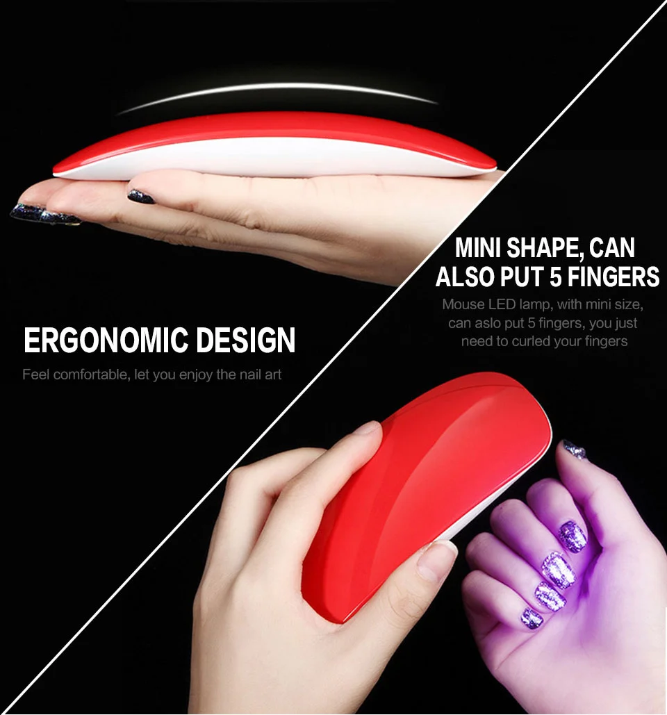 Мини 6 W светодиодный аппарат для сушки ногтей ногти на руках, ногти на ногах отверждения геля лампы ногтей гель оборудование-гвоздь Art Salon маникюрные инструменты USB Powered