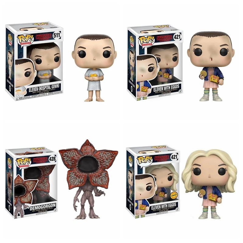 

POP Stranger things & little Eleven with eggos PVC Action Figure Boy toys for chlidren birthday Gift