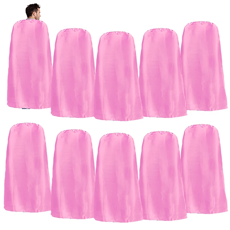 

10 Pcs SPECIAL 140*90 cm Adult Fashion Pink Superhero Cape Party Carnival Costume Women Hero Costumes Halloween Blue Cloak