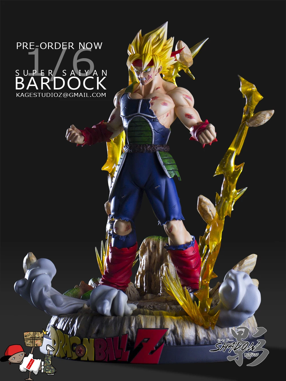 Модельные вентиляторы inlock shadow studio Dragon Ball Z 28 см Сон Гоку отец Супер saiyan Burdock gk каучуковая фигурка игрушка для коллекции