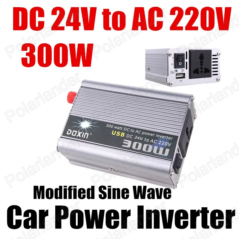 300 Вт USB порт зарядное устройство 24 В DC В AC 220 В модифицированная Синусоидальная волна автомобильный трансформатор напряжения Авто Инвертор конвертер