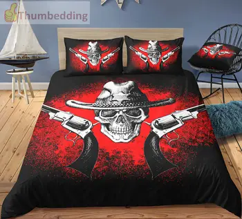 

Thumbedding Dropship Straw Hat Skull Bedding Set Twin Full Queen King High Quality Unique Designed Duvet Cover Set