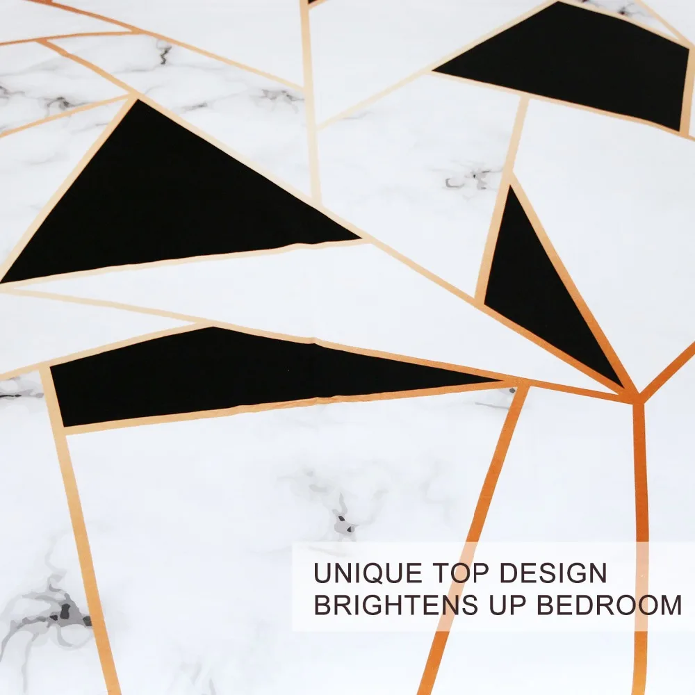 BlessLiving Irregular Geometric Printed Bedding Set Black and White Duvet Cover Set Marble Texture