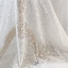 Кружевная ткань для творчества с вышивкой в виде снежинок и пайеток, свадебное платье, вуаль, модное высококачественное Сетчатое платье, аксессуары для украшения