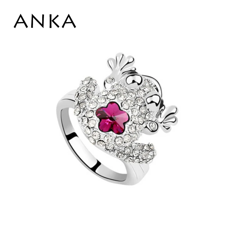 Анка животных лягушка с украшением в виде кристаллов коктейльное кольцо природа