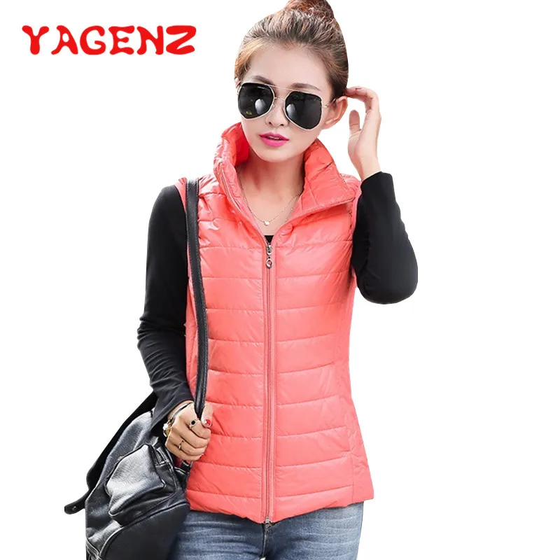 YAGENZ 2018 Hot selling Short Vest Autumn And Winter Clothes Vest Women Coat Tops Slim Fashion Warm Waistcoat Down Cotton Jacket