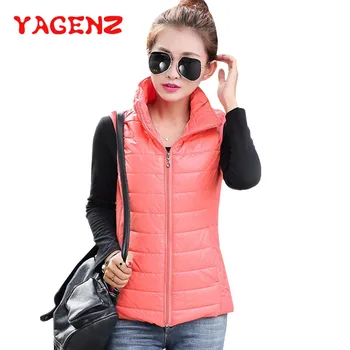 

YAGENZ 2018 Hot selling Short Vest Autumn And Winter Clothes Vest Women Coat Tops Slim Fashion Warm Waistcoat Down Cotton Jacket