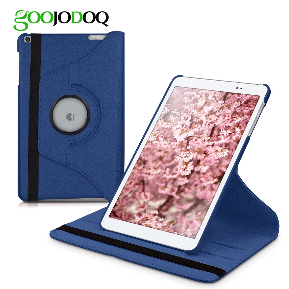 GOOJODOQ для huawei MediaPad T3 10 чехол ультра тонкий легкий 360 подставка смарт-чехол для huawei MediaPad T3 10,0 чехол 9,7 дюймов - Цвет: Dark blue