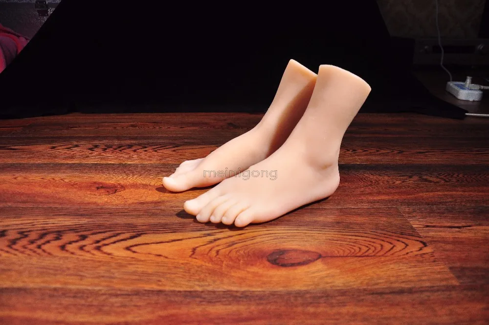 Silicone Fake Foot,Inner-Bone Inside,Toe Move Freely,female Feet Model,Shoe Model,silicone foot sex toys