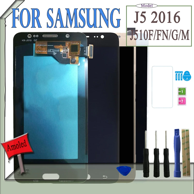 

5.2'' Super AMOLED LCD For Samsung Galaxy J5 2016 J510 J510F J510FN J510G J510Y J510M / DS Touch Screen OLED LCD Display