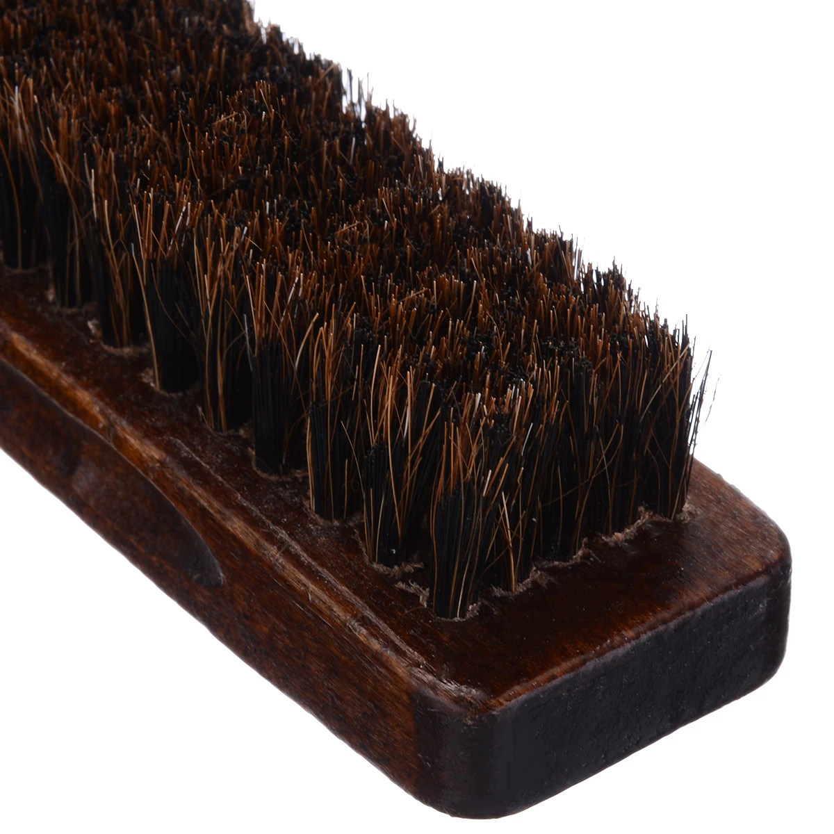 Wooden Handle Natural Bristle Horse Hair Shoe Shine Buffing Cleaning Brush Polishing Tool Home Cleaning Gadget