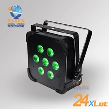 24X много Hot rasha Quad 7*10 Вт RGBA/RGBW 4in1 DMX512 светодиодный плоский Par свет, Беспроводной светодиодный Par может для сцены для клубной вечеринки с диджеем