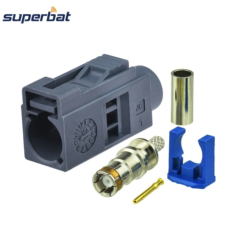 Superbat Fakra G Серый/7031 гнездо дистанционного управления бесключевой доступ обжим RF