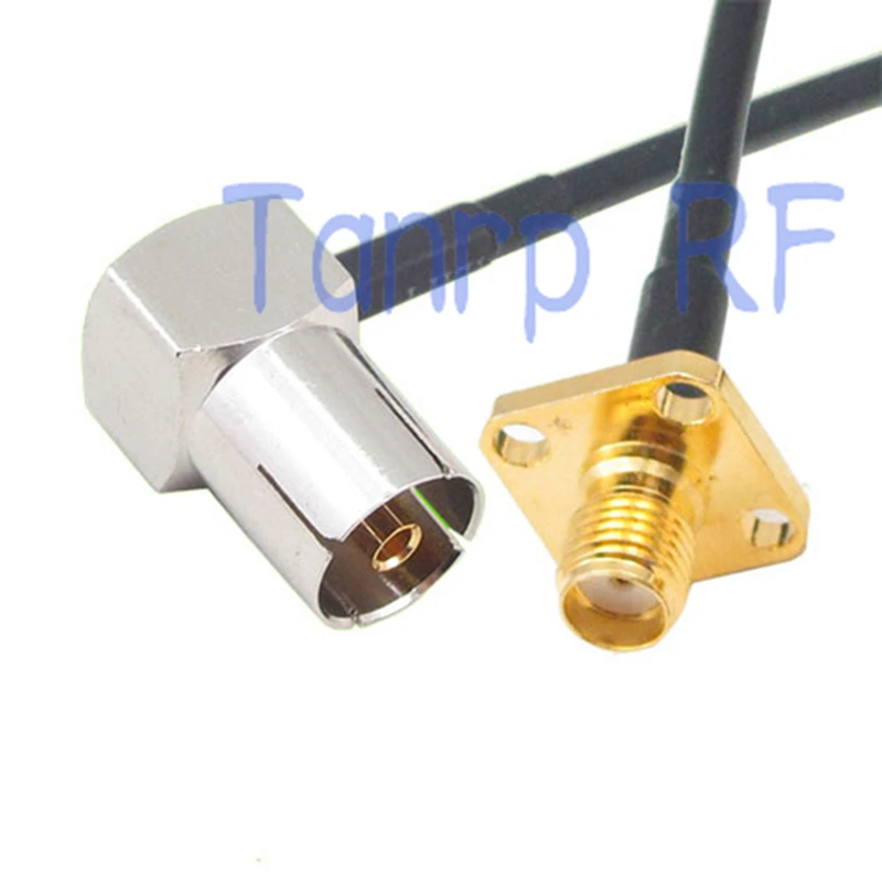 50CM Pigtail coaxial jumper RG174 cable 20in TV female right angle 90