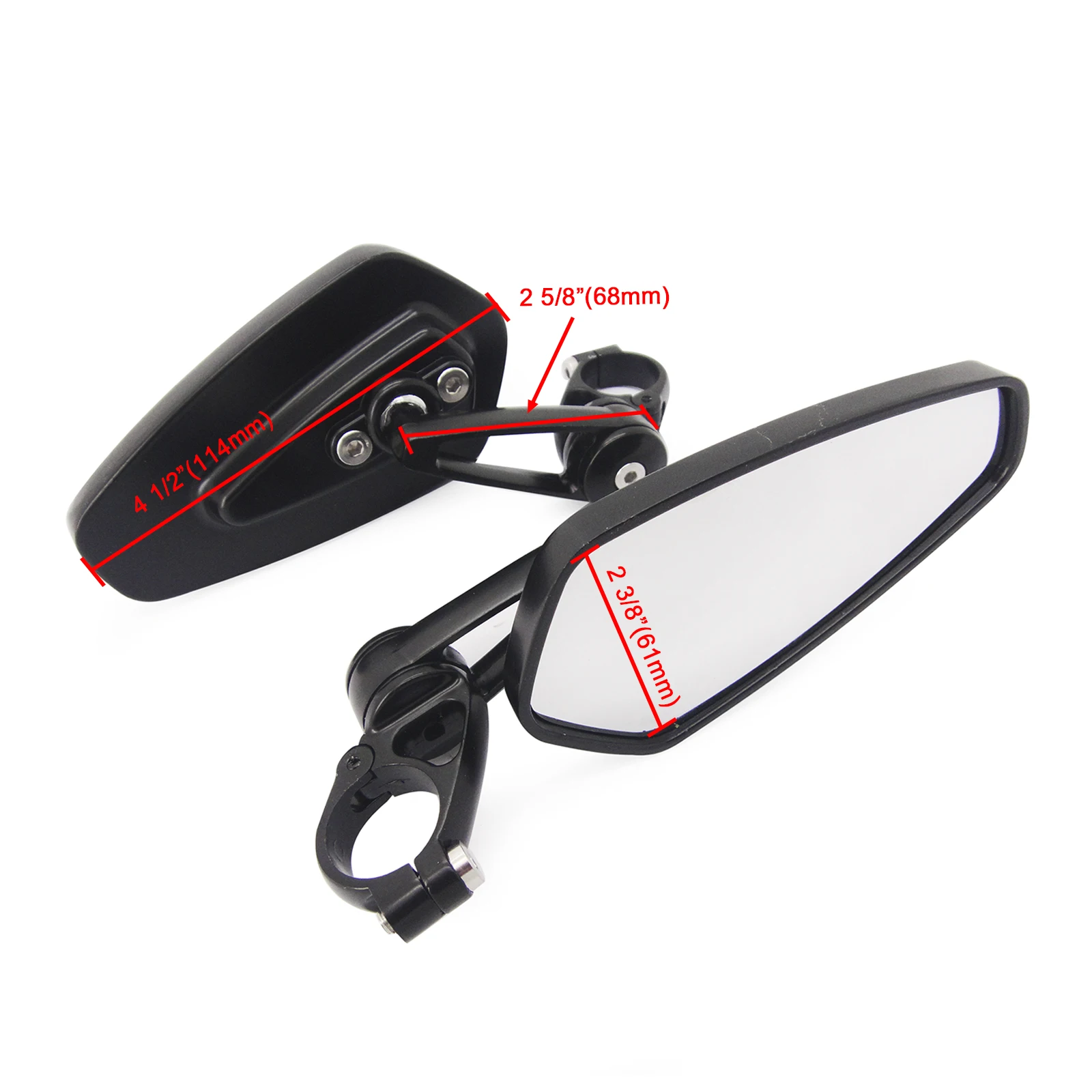

Black Universal Motorcycle Moto 7/8" 22mm Handle Bar End Rearview Side Mirror