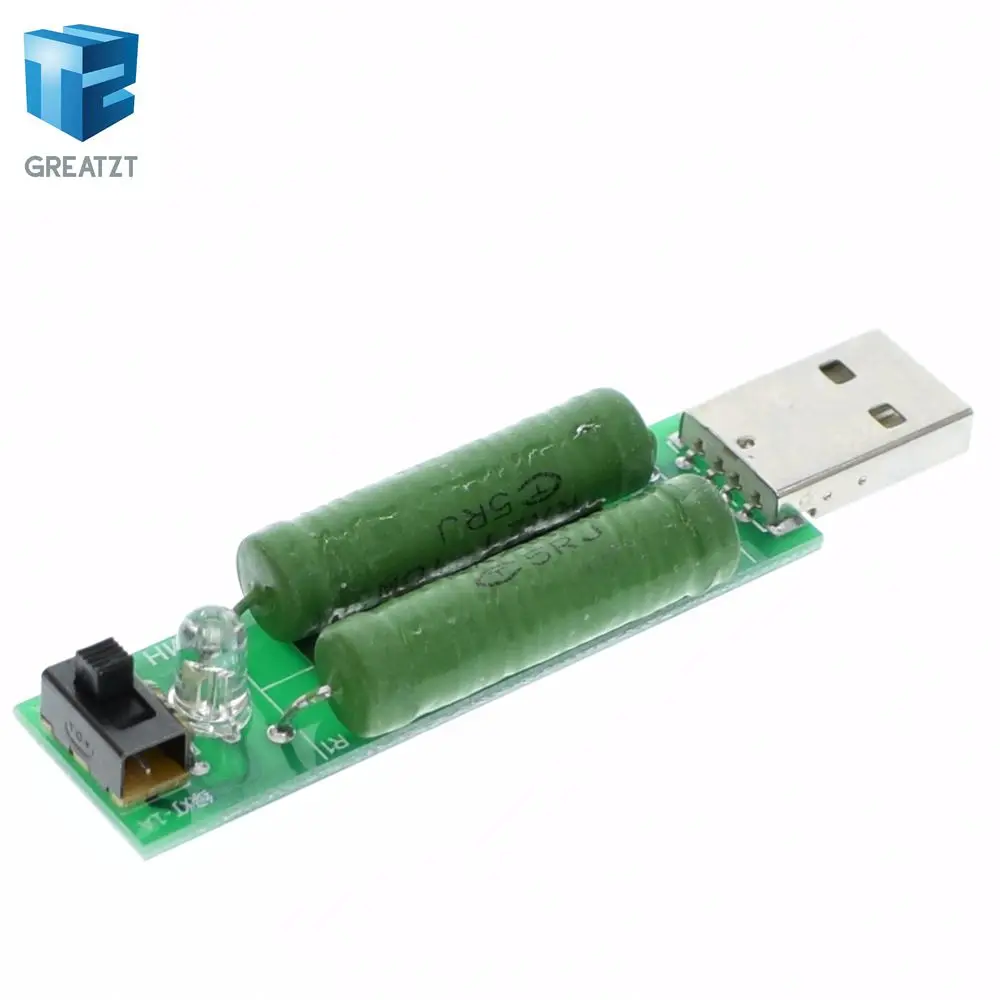 

1pcs/lot USB Port Mini Discharge Load Resistor Digital Current Voltage Meter Tester 2A/1A With Switch 1A Green Led / 2A Red Led