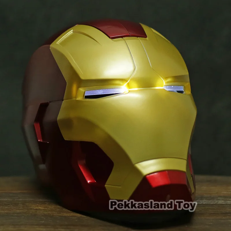 

The Avengers Iron Man Mask for Child Helmet Cosplay Helmet Ring Sensor Switch Light Eyes PVC Action Figure Collectible Model Toy