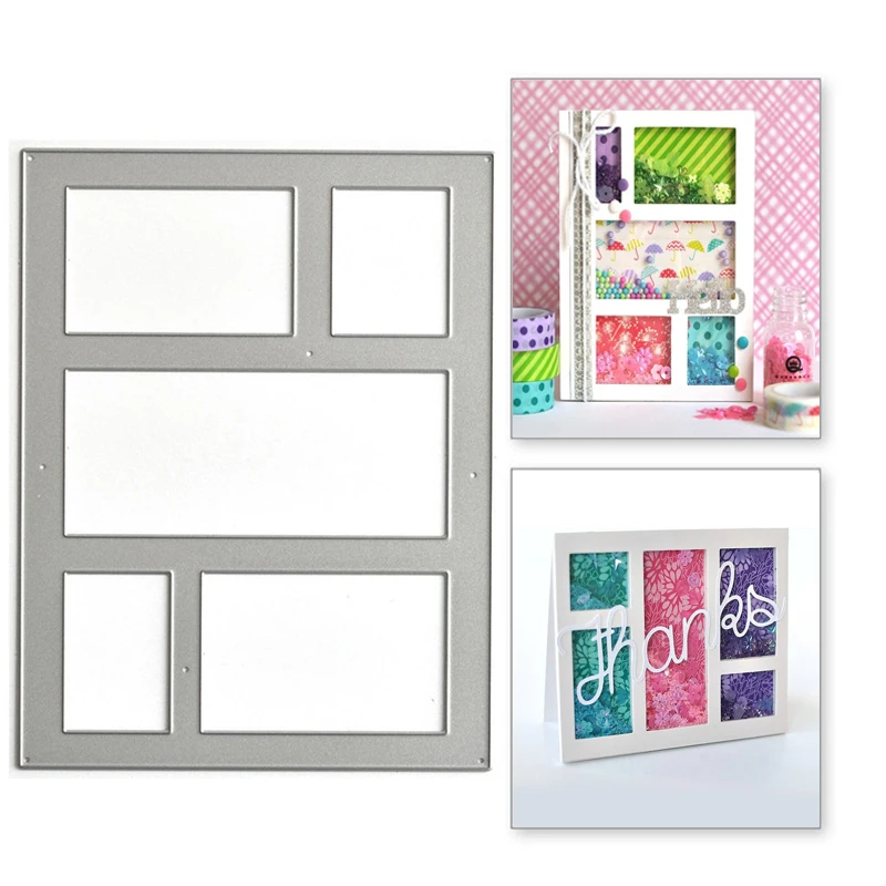

Naifumodo Split Border Metal Cutting Dies Square Background Scrapbooking for Making Cards Decorative Embossing DIY Craft Stencil