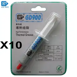 GD бренд теплоотвод соединение GD900 термопаста силиконовая пластырь 10 шт. вес нетто 7 г высокая эффективность серый BR7