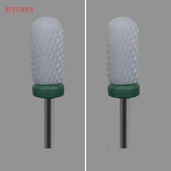 

2 Pcs/Lot White Ceramic Nail Drill Bit - Small Smooth Top Bit - C (0025.060)