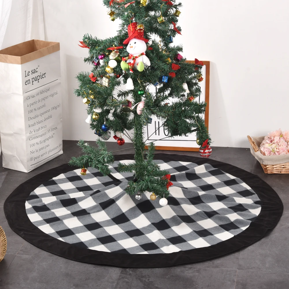 Декор Черный и Белый носорог» шашки плед коврик под рождественскую елку с черная замша юбка с каймой