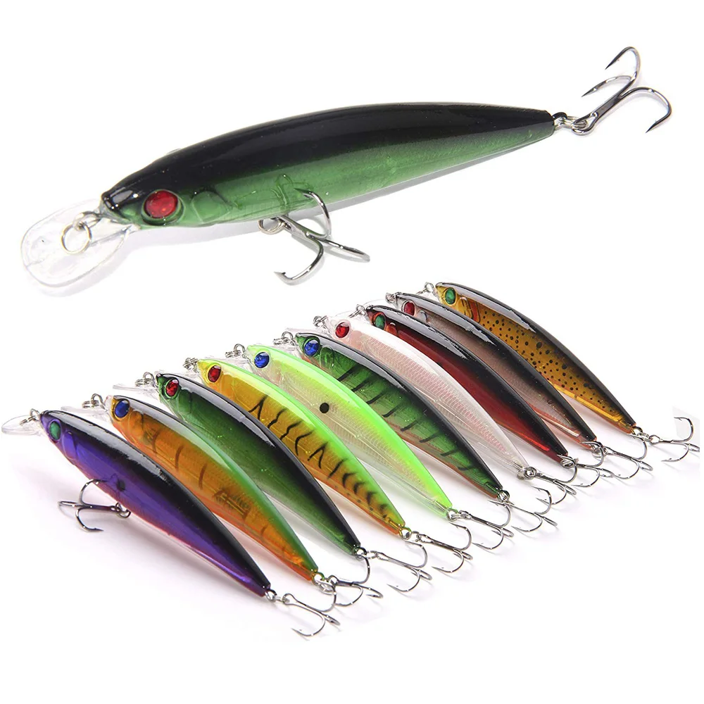 

Fishing Lure Lifelike Fishing Hard Lures Minnow Crankbait Wobblers Hard Bait With Treble Hook For Bass Trout Walleye