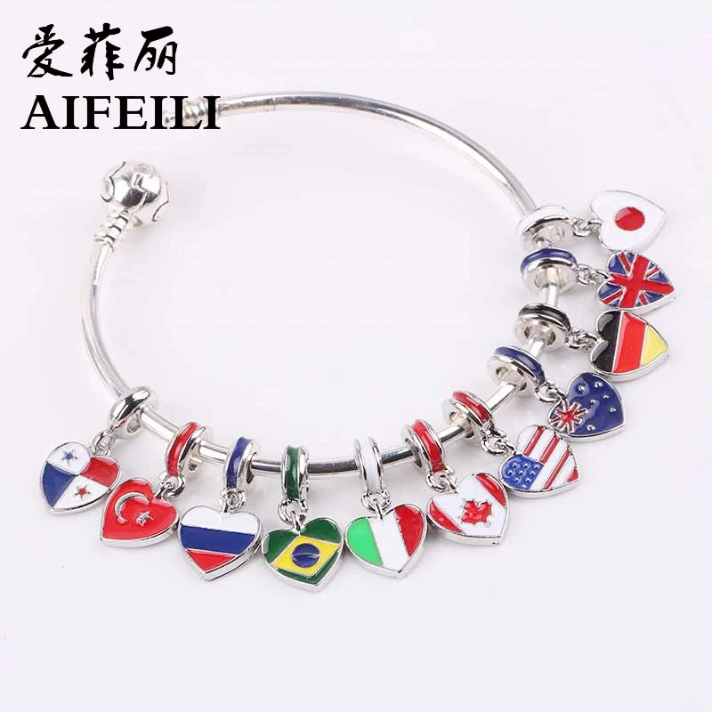 AIFEILI новинка весны 2019 11 стран выберите национальный флаг Подвески из бисера