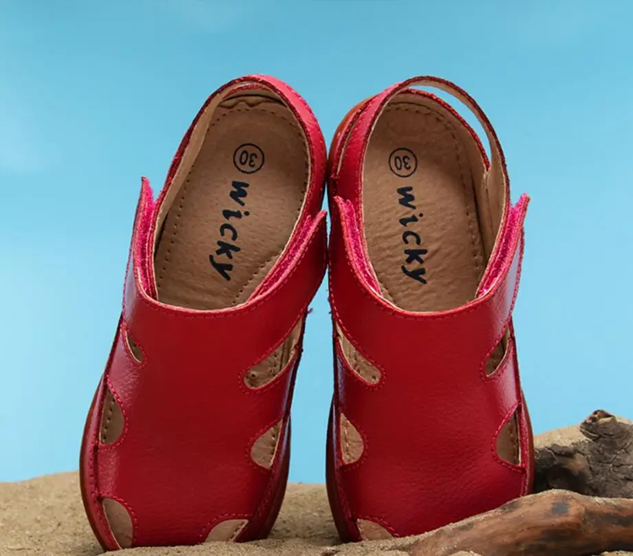 Children's leather sandals-13