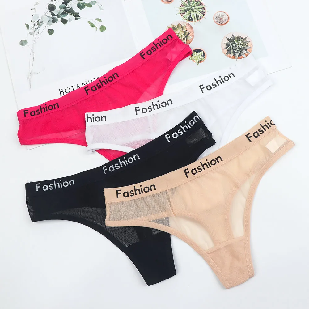 

Sexy Ladies Panties Women Crotch Cotton Sport Style Thongs Ultra-thin Mesh Transparent Briefs Soft Hollow Out Panties G-string