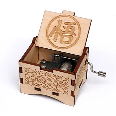 Новая антикварная резная деревянная коробка, музыкальная шкатулка ручной работы с драконом, рождественский подарок, подарок на день рождения - Цвет: Dragon Ball1
