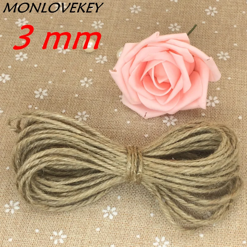 

10m 3mm Jute Twine String Natural Jute Twine DIY Supplies Gift Packing Drawstring Rustic Decor Rustic Wedding decoracion vintage