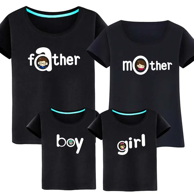 

ZSIIBO Kits Family Look Match Mother Daughter Dress Clothing Father Son T-Shirt Cotton Patchwork Striped Matching Outfits