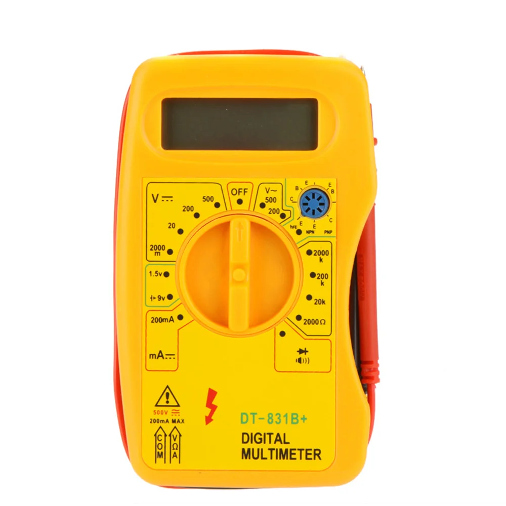 Yellow DT831B+ Digital Multimeter Clamp Meters Portable Pocket