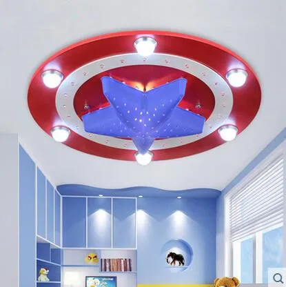 LED 21W 30W America captain creative cartoon male girl eye children room bedroom absorb dome light