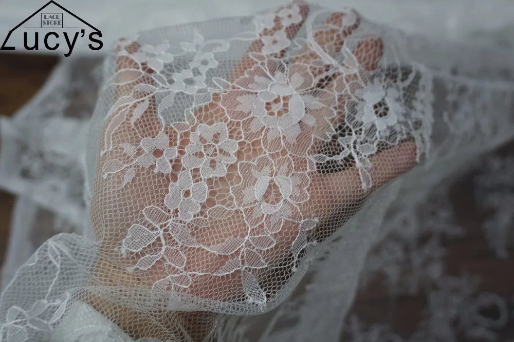 Vestido De Boda Adorno De Novia Marfil De Pestañas Ribete de Encaje de Chantilly 5cm*300cm//Pieza