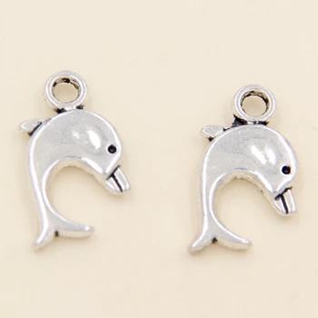 

Wholesale 60pcs Tibetan Silver Animals Dolphin Charms Pendants 9x17mm