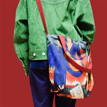

handbags New 2019 Cross-body canvas bag large capacity niche design simple single shoulder Locomotive pack women bags