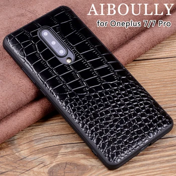 

AIBOULLY For Oneplus 7 1+7 Case Genuine Leather Phone Protective Back Cover For Oneplus 6 6T 5T 7 Pro Mobile Phone Case