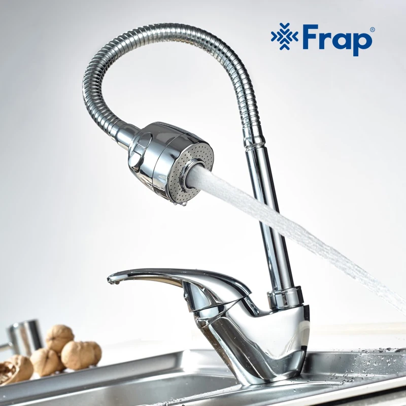 Cheap Frap 1set Brass Kitchen sink faucet Mixer Cold and Hot Tap Single Hole Water Tap mixer kitchen mixer torneira cozinha F4303