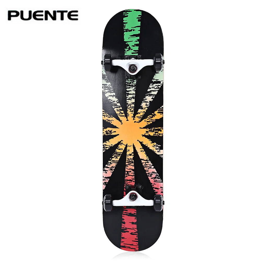 

PUENTE 602 ABEC - 9 Four-wheel Double Snubby Maple Skateboard for Entertainment Long Board Longboard Skateboard