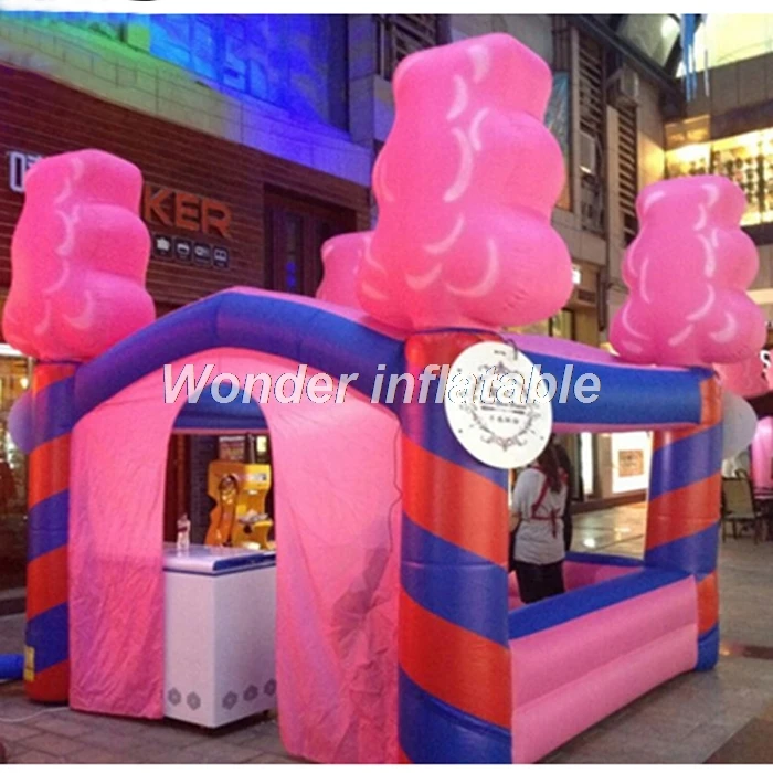 Customized pink inflatable ice cream booth inflatable ice cream stands