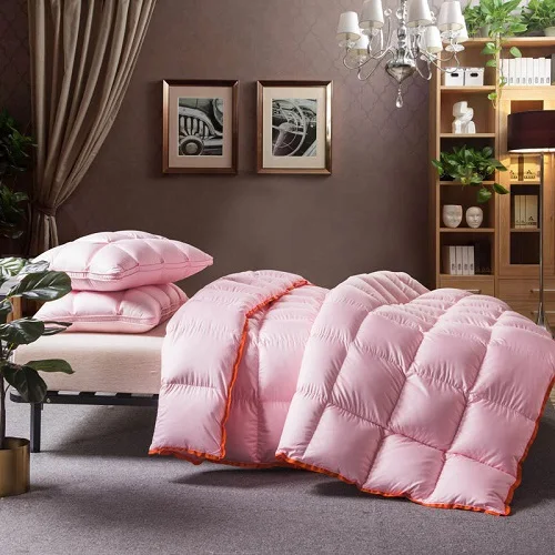 King queen полный размер, гусиный пух, белое одеяло, Комплект постельного белья покрывала, одеяло, покрывало, одеяло для кровати, одеяло edredon colcha - Цвет: Pink Duvet