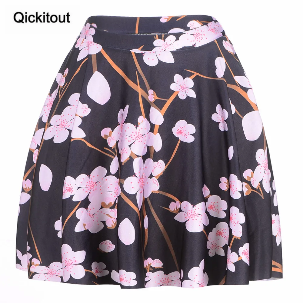 

Qickitout 2016 Drop Shipping New Fashion Sexy Skirts Summer Joker Women's 3D Peach Blossom Digital Printing Skirts wholesales