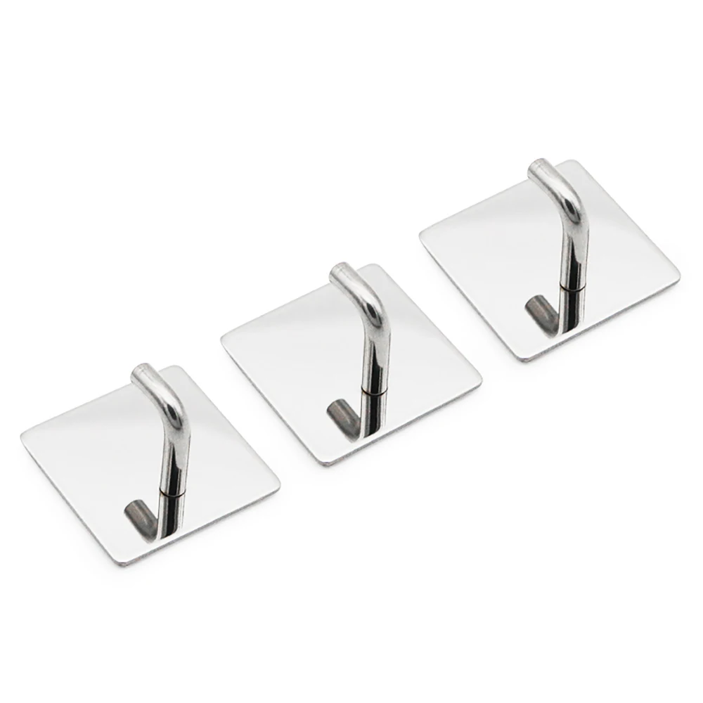 

Sharelife 4 Pack J Shape Free Punch Viscose 304 Stainless Steel Bathroom Kitchen Wall Holder Slanted Hook for Robe Coat Towel