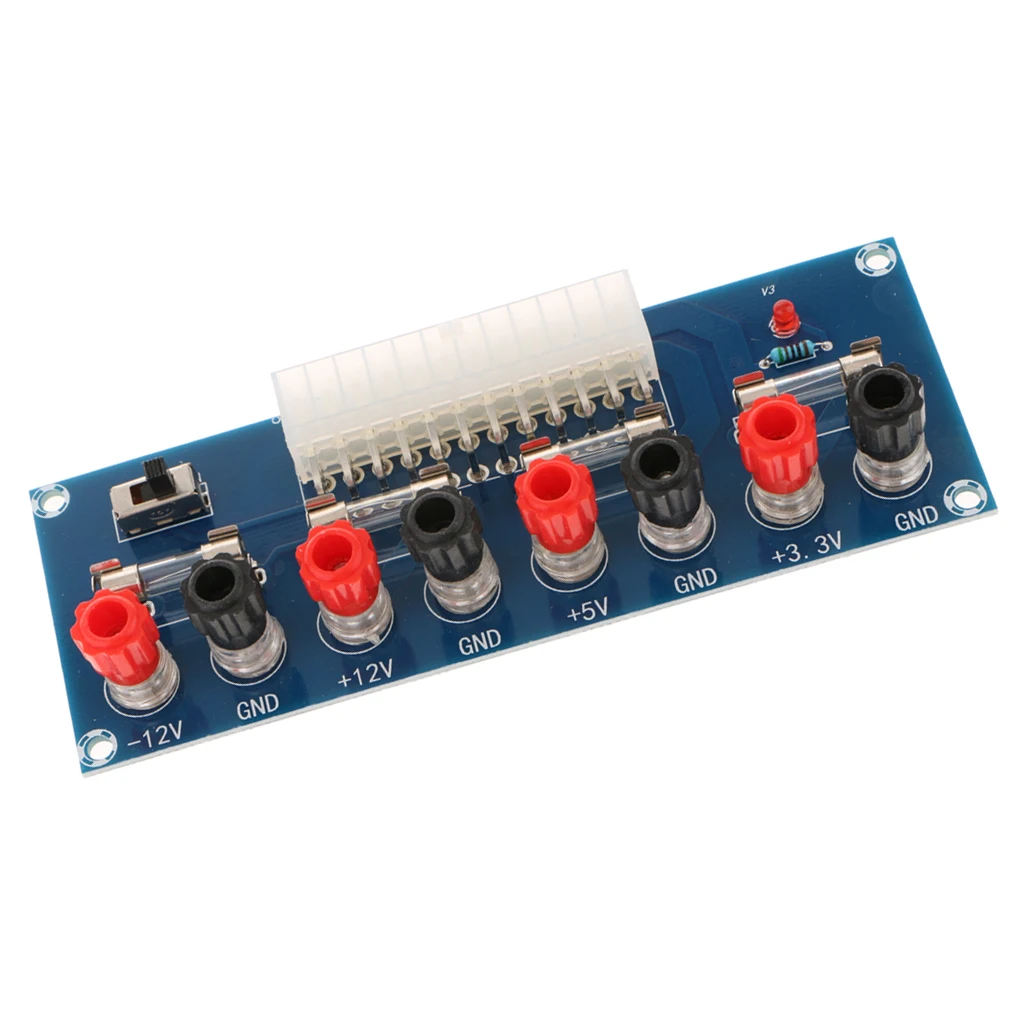 24 Pins ATX Benchtop Power Board Computer Power Supply Breakout Adapter Benchtop Power Board Kit 