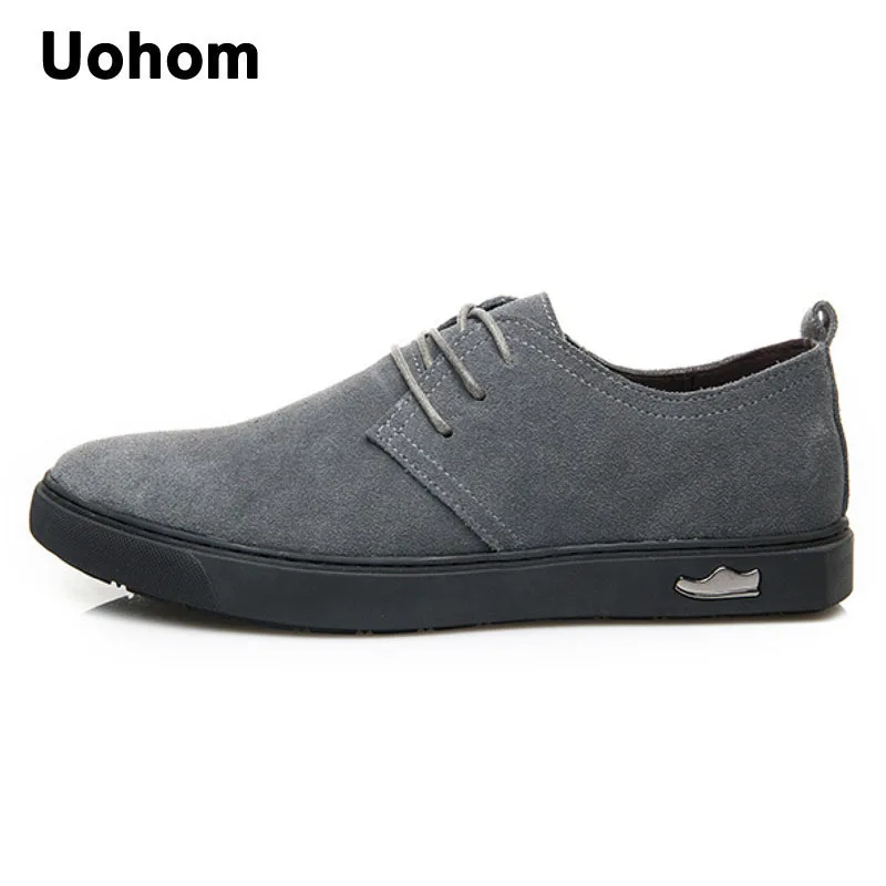 Uohom Men Shoes 2018 New Fashion Suede Leather Shoes Lightweight
