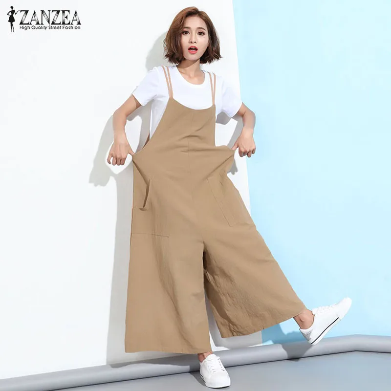 ZANZEA Rompers Womens Jumpsuit 2019 Summer Sleeveless