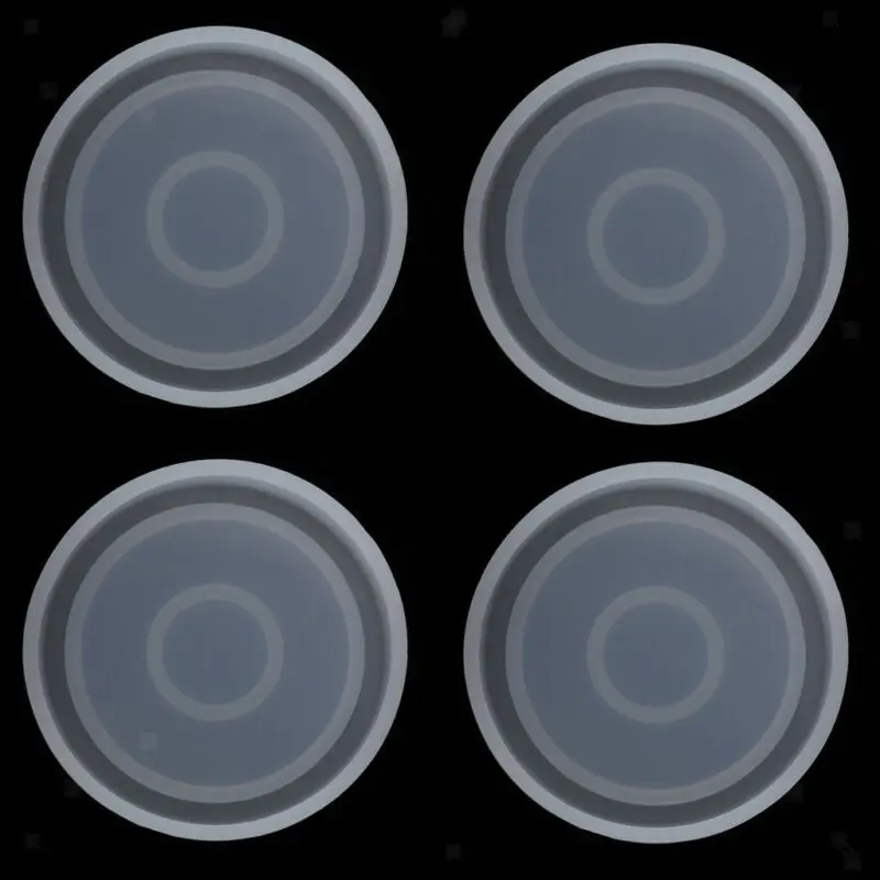 

4pcs Silica Gel Coaster Resin Casting Jewelry Round Molds Tools Pendant Handmade Accessories Durable Practical