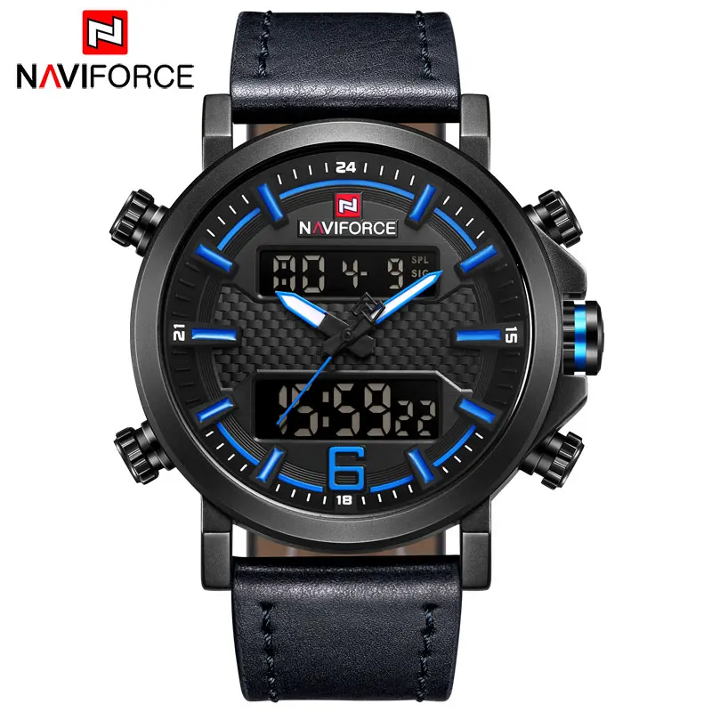 Часы наручные NAVIFORCE мужские с двойным дисплеем модные цифровые армейские в стиле